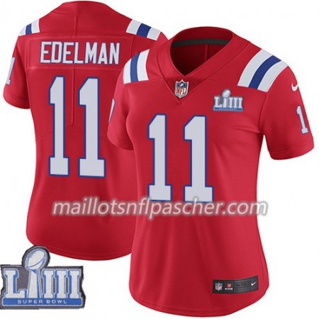 Maillot New England Patriots Julian Edelman 11 Nike Rouge 2019 Super Bowl LIII - Femme Maillot New England Patriots Julian Edelman 11 Nike Rouge 2019 Super Bowl LIII - Femme